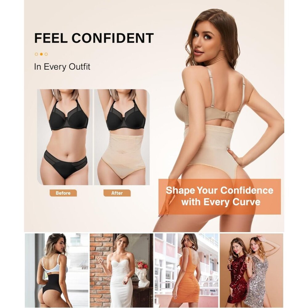 Women's 1Pc Nude High Waisted Tummy Control Body Shaper Stomach Shapewear - Picture 6 of 6